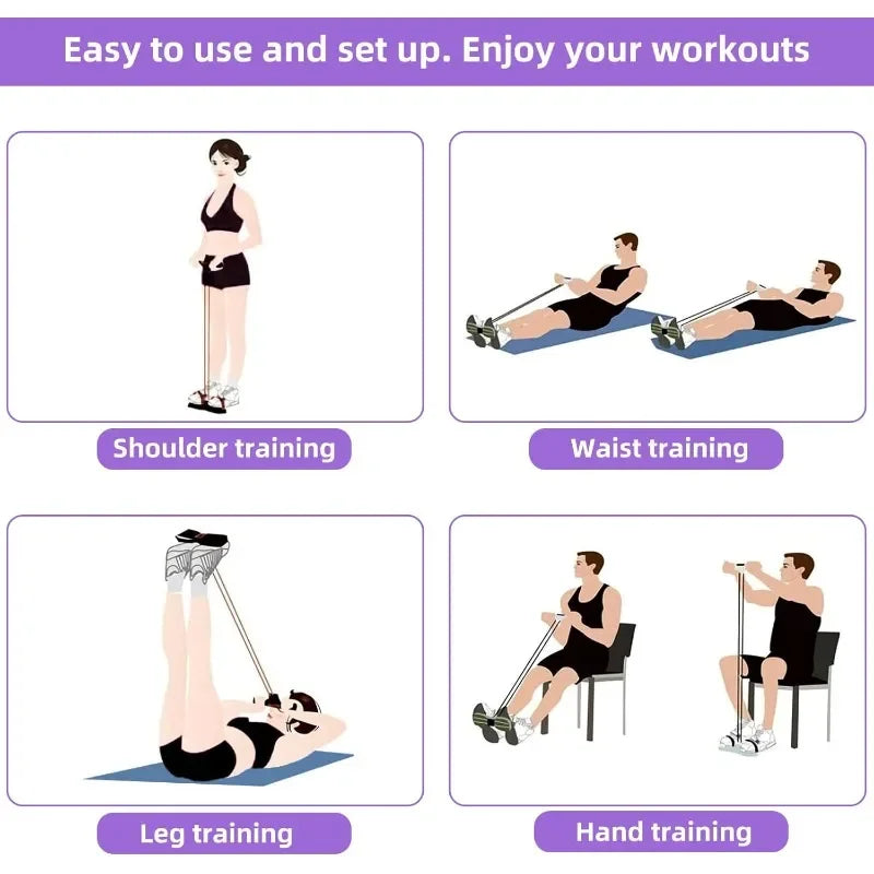 4-Level Resistance Band Tensioner Set