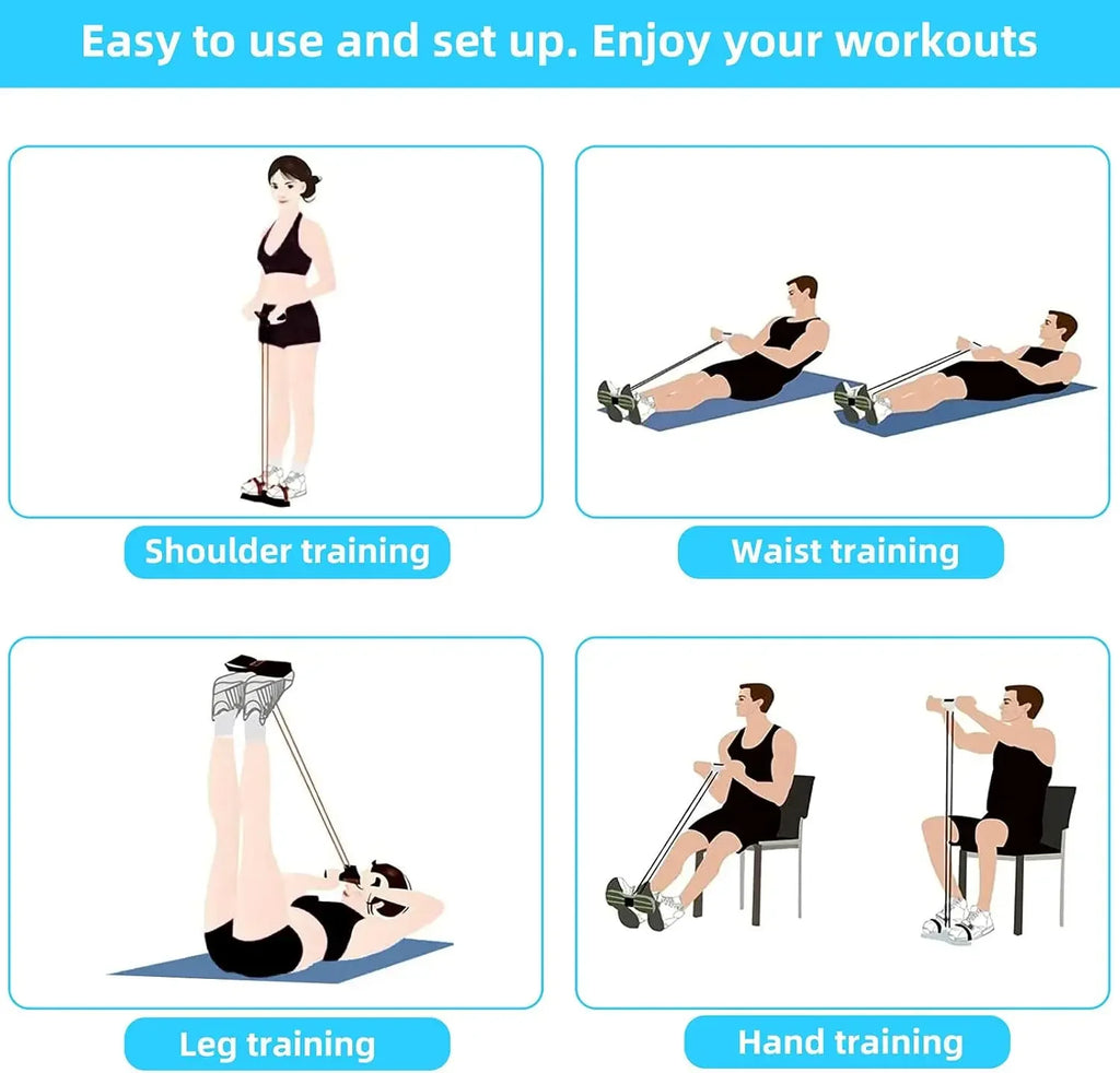 4-Level Resistance Band Tensioner Set