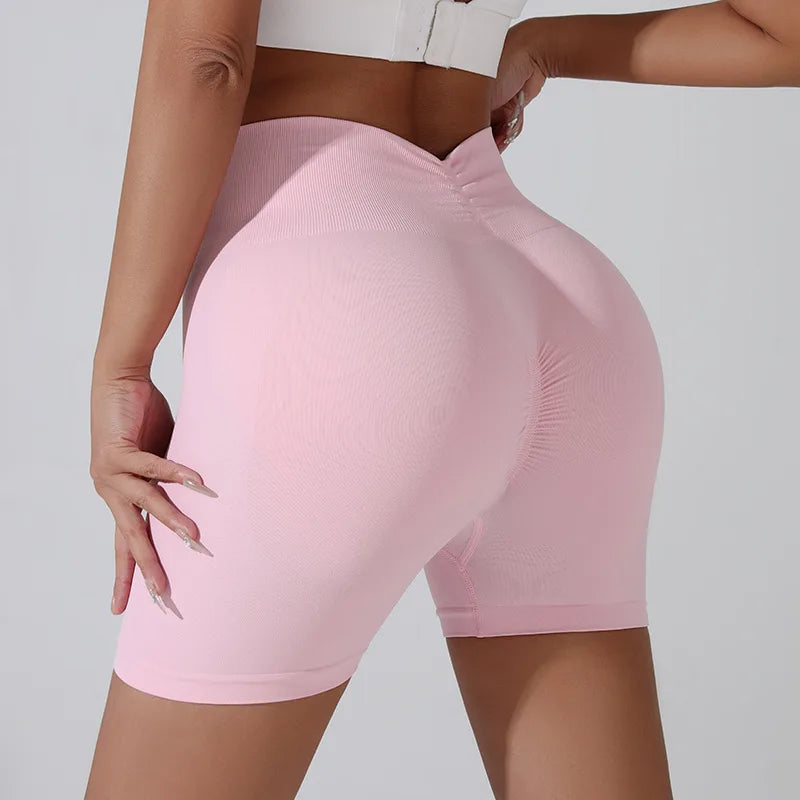 Women's High-Waist Hip Lifting Sports Shorts
