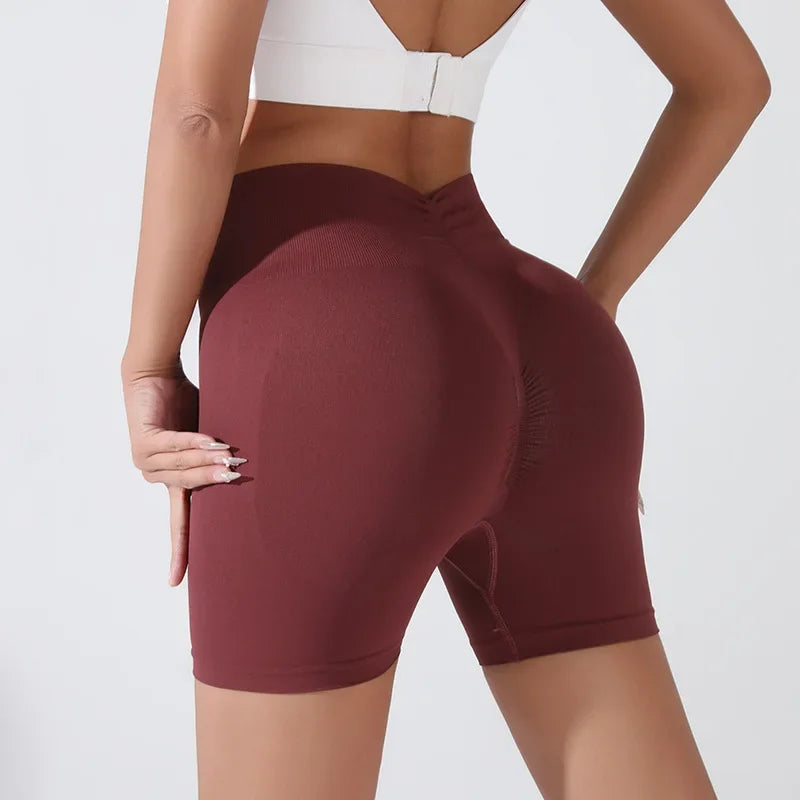 Women's High-Waist Hip Lifting Sports Shorts
